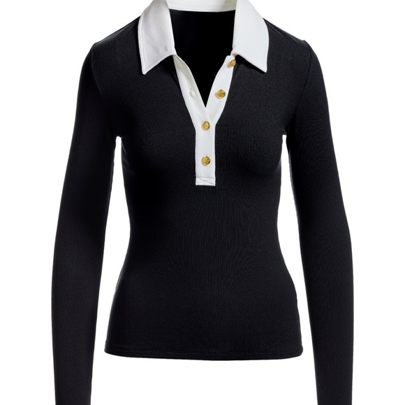 So Essential Collared Color-Block Knit Top - Picture 2 of 2